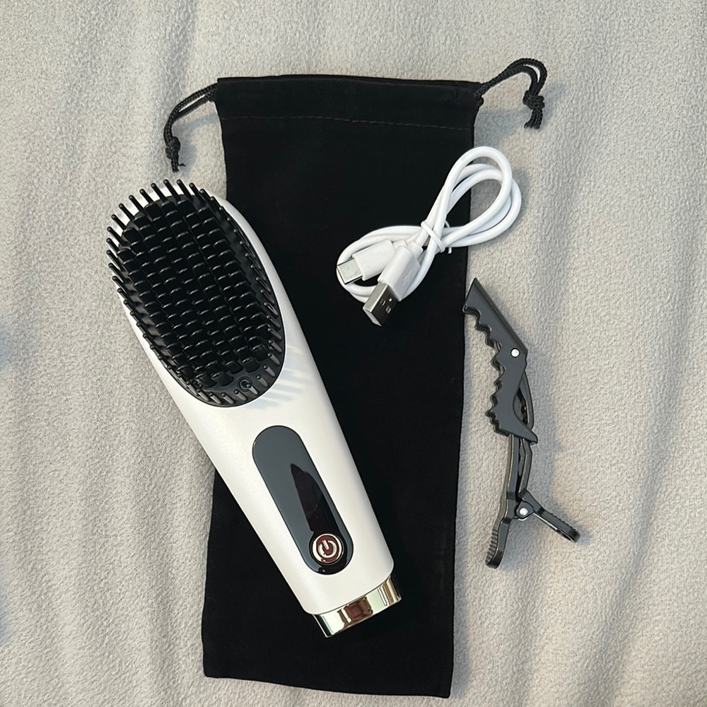 Cordless Hair Straightener Brush for Travel